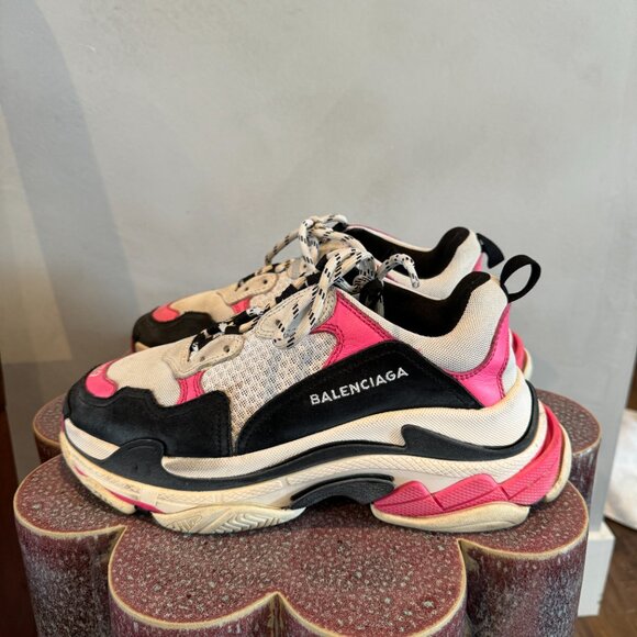 Balenciaga Tri Color Leather And Mesh Triple S Sneaker - Picture 3 of 8